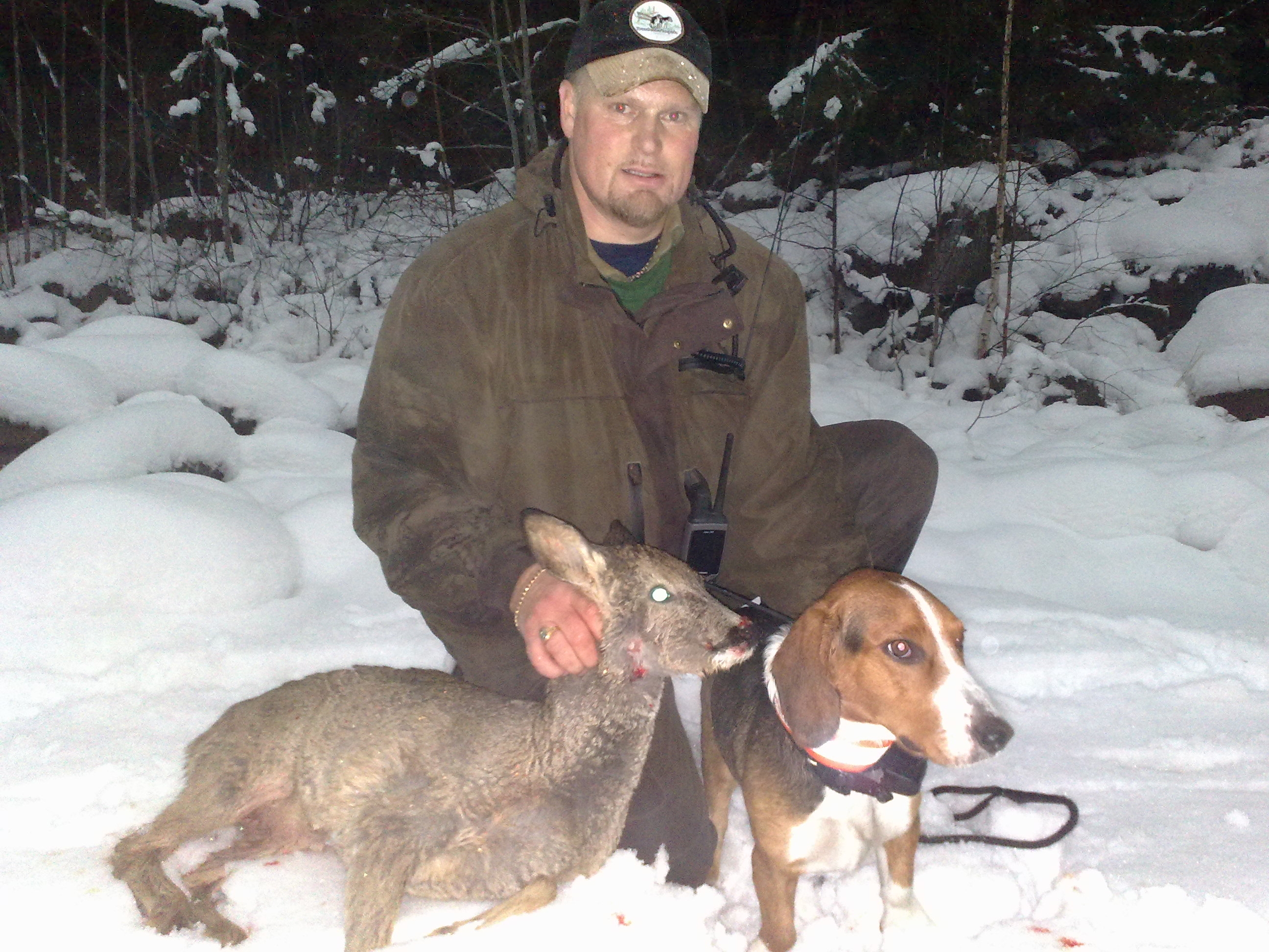 Trond og Rex med rådyr nr9 for Rex denne sesongen, En killing denne gang.